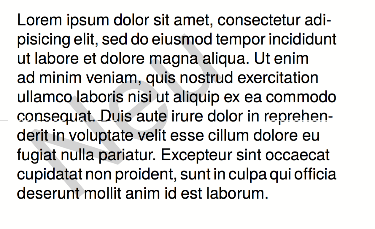 Text in the background of a cell