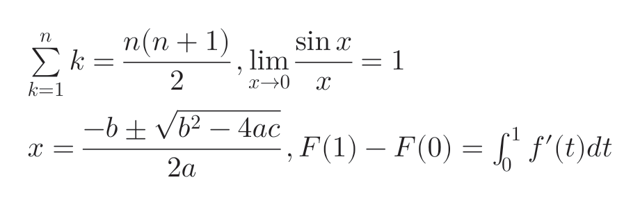 Displayed formulas in display style
