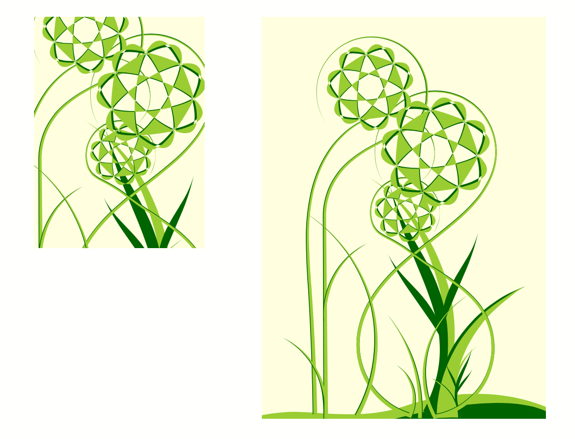 A clipped and a non-clipped image.