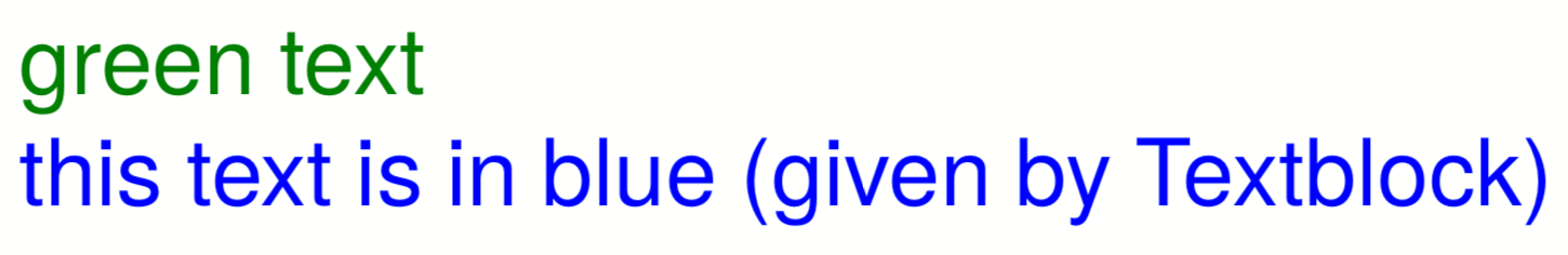Specifications in the paragraphs overwrite the values in the text block