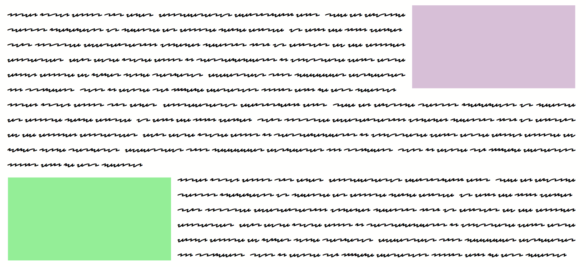 Automatic flow around objects that were previously output.