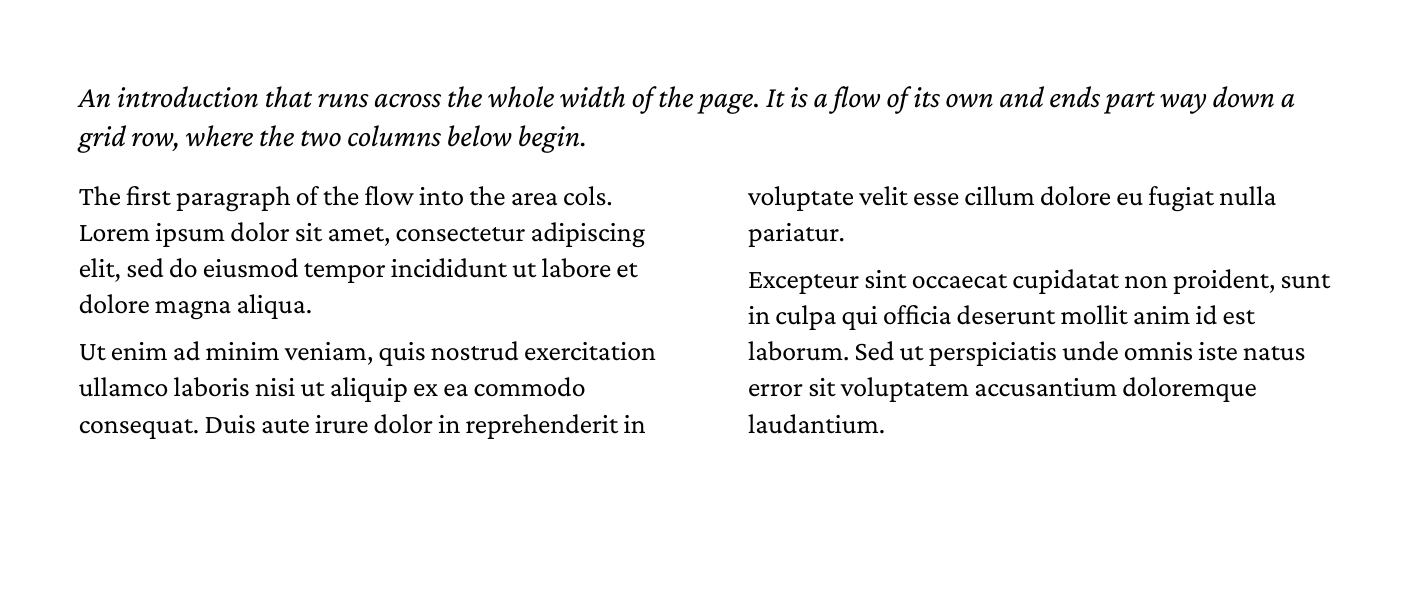 a flow in two columns