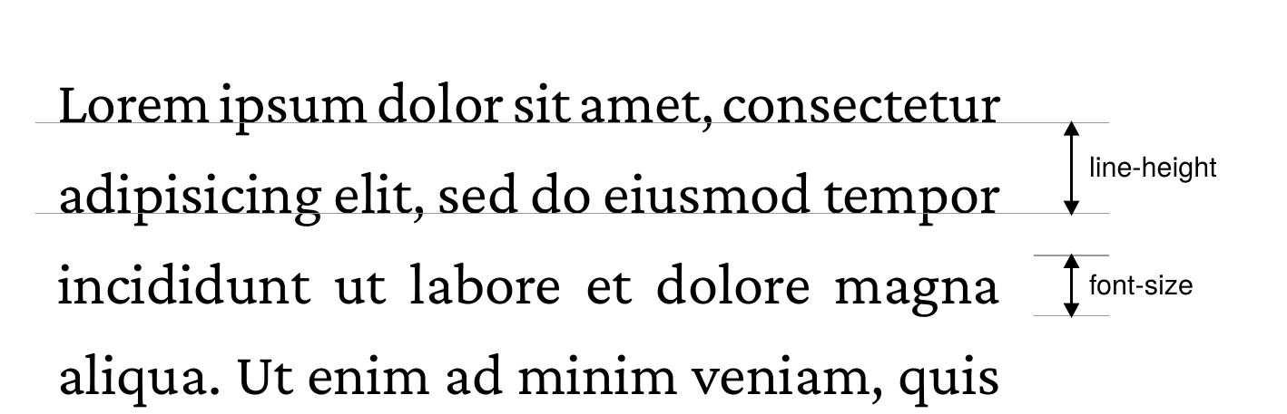font size and line height