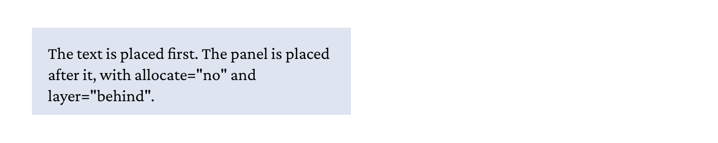 A text with a tinted panel behind it